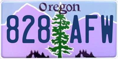 OR license plate 828AFW