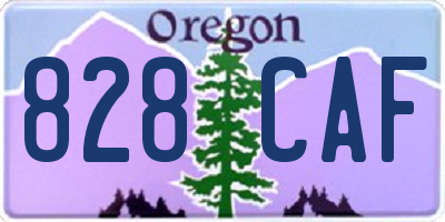 OR license plate 828CAF