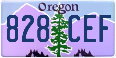 OR license plate 828CEF