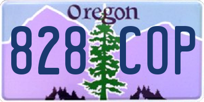 OR license plate 828COP
