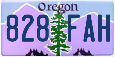 OR license plate 828FAH