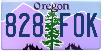 OR license plate 828FOK
