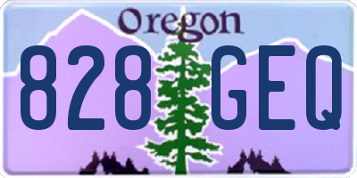 OR license plate 828GEQ