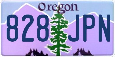 OR license plate 828JPN