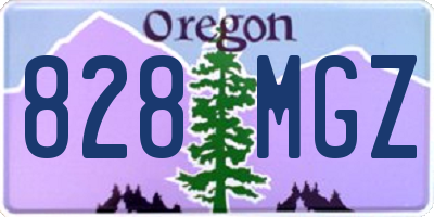 OR license plate 828MGZ