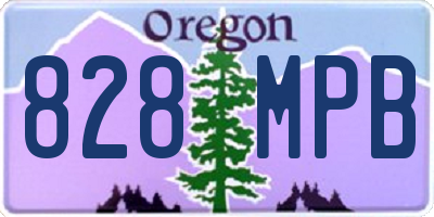 OR license plate 828MPB