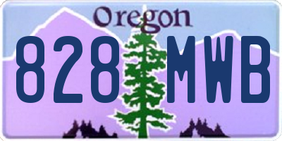 OR license plate 828MWB