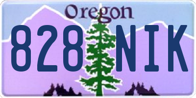 OR license plate 828NIK