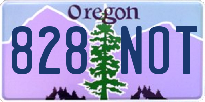 OR license plate 828NOT