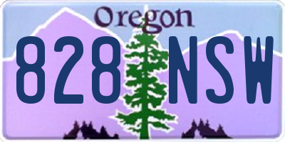 OR license plate 828NSW