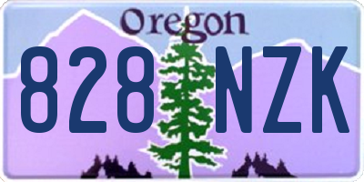 OR license plate 828NZK