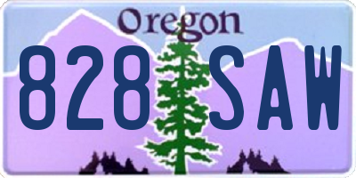 OR license plate 828SAW