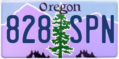 OR license plate 828SPN