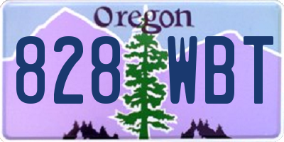 OR license plate 828WBT