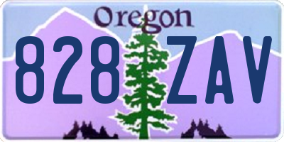 OR license plate 828ZAV