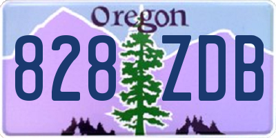 OR license plate 828ZDB