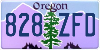 OR license plate 828ZFD