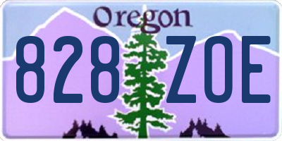 OR license plate 828ZOE