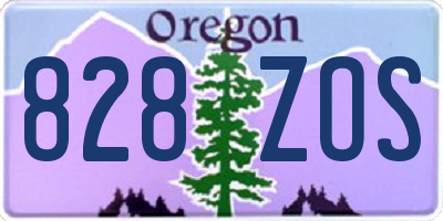 OR license plate 828ZOS