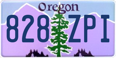 OR license plate 828ZPI