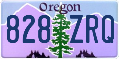 OR license plate 828ZRQ
