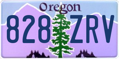 OR license plate 828ZRV