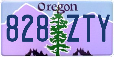 OR license plate 828ZTY