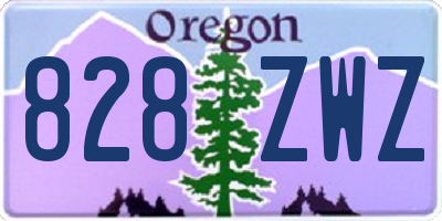 OR license plate 828ZWZ