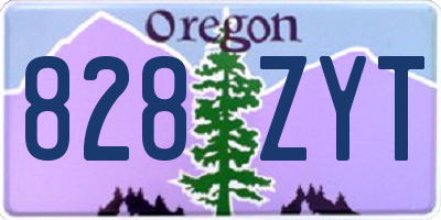 OR license plate 828ZYT