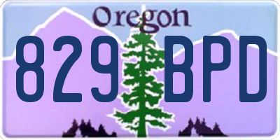 OR license plate 829BPD