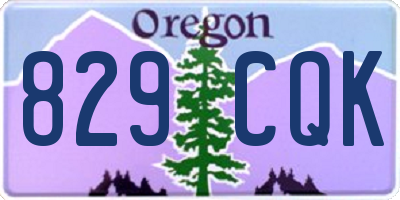 OR license plate 829CQK