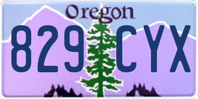 OR license plate 829CYX
