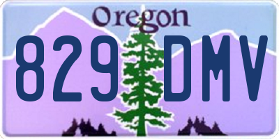 OR license plate 829DMV