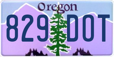 OR license plate 829DOT