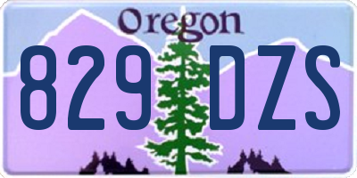 OR license plate 829DZS