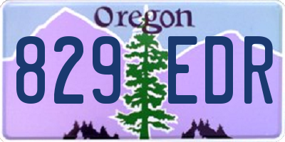 OR license plate 829EDR