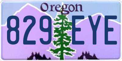 OR license plate 829EYE