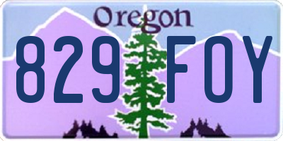 OR license plate 829FOY