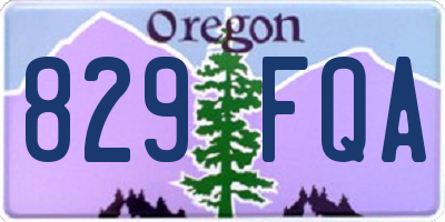 OR license plate 829FQA