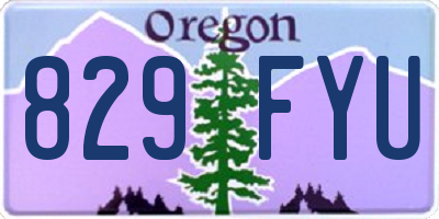 OR license plate 829FYU