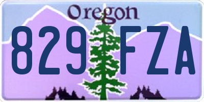 OR license plate 829FZA