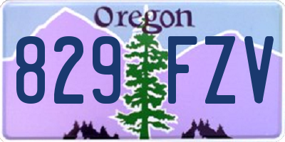 OR license plate 829FZV
