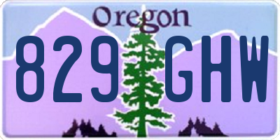 OR license plate 829GHW