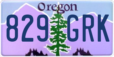 OR license plate 829GRK