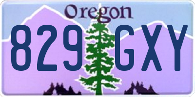 OR license plate 829GXY