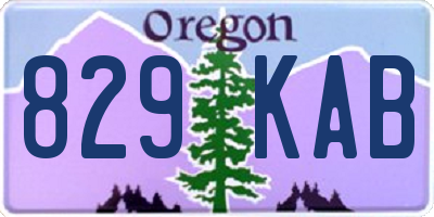 OR license plate 829KAB