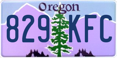 OR license plate 829KFC