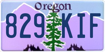 OR license plate 829KIF