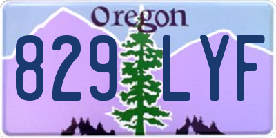 OR license plate 829LYF