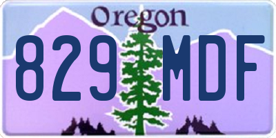 OR license plate 829MDF